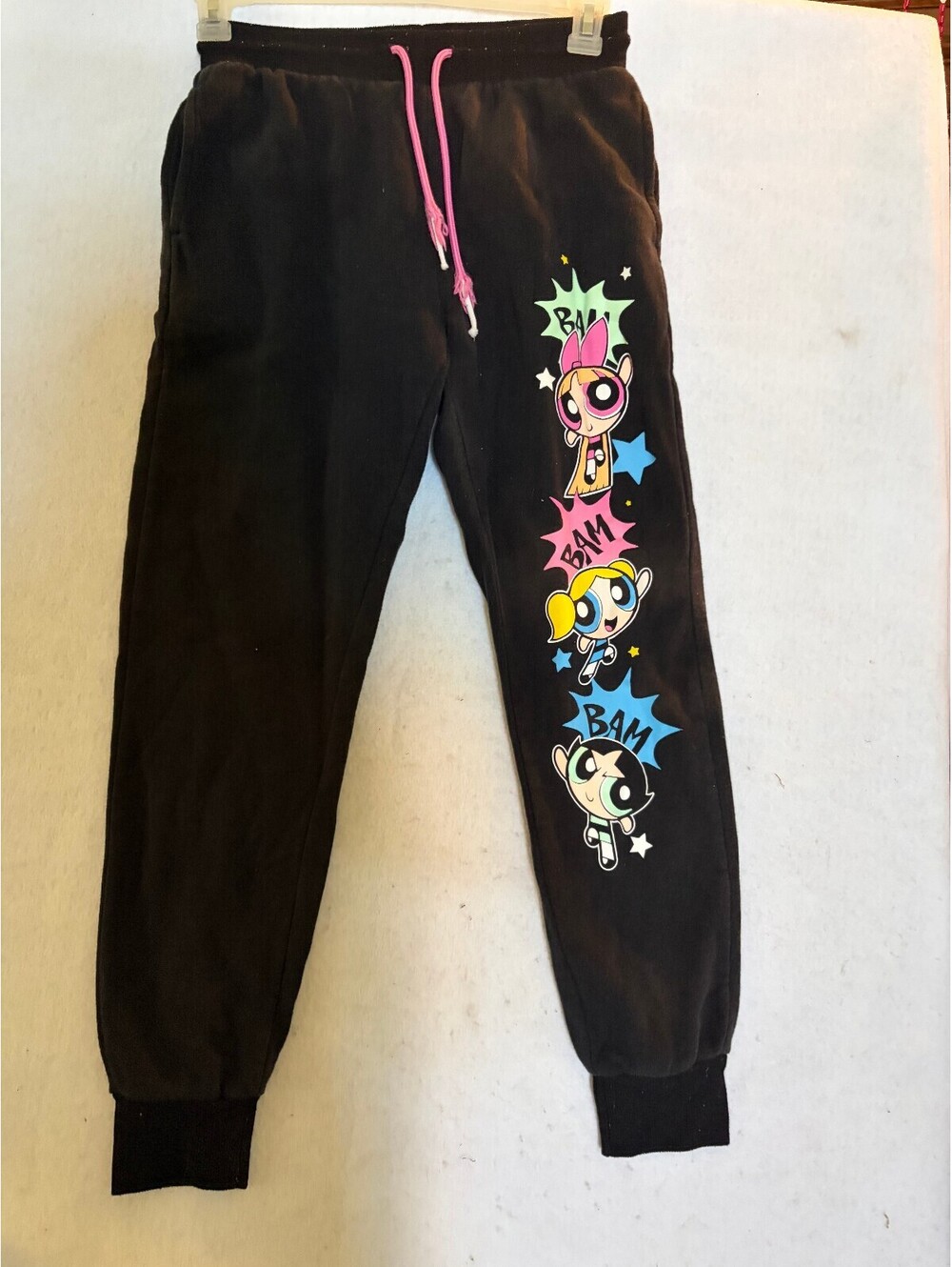 Powerpuff Girls Black Jogger Sweatpants with Colorful Print (medium)